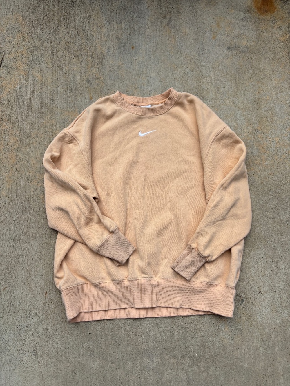 Peach Nike Oversized Fleece Crewneck Sweatshirt